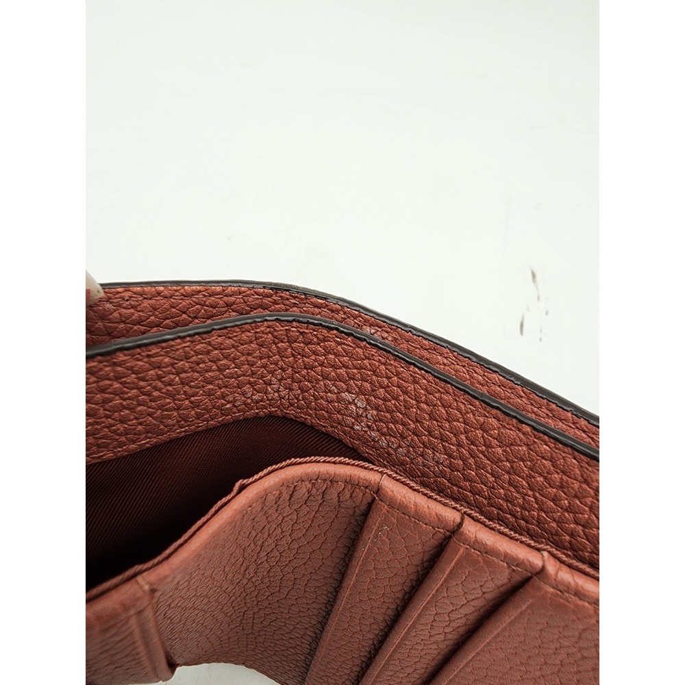 Tory Burch McGraw Mini Bifold Pebbled Leather Wallet Rosewood - Picture 8 of 14